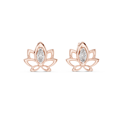 Lysavienne Marquise Floral Diamond Earrings