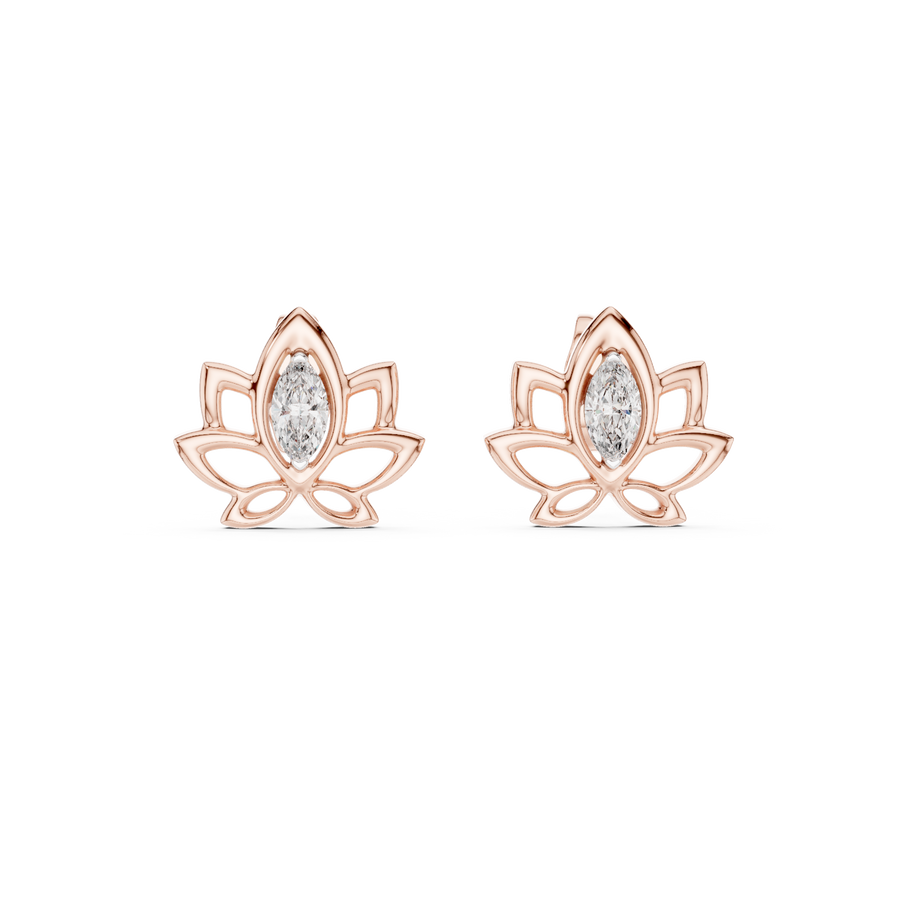Lysavienne Marquise Floral Diamond Earrings