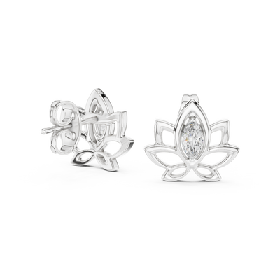 Lysavienne Marquise Floral Diamond Earrings