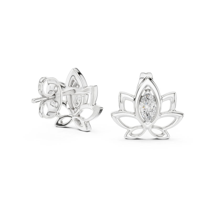 Lysavienne Marquise Floral Diamond Earrings