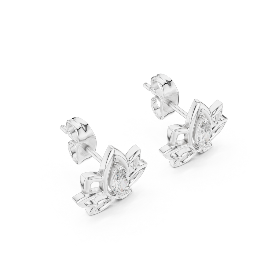 Lysavienne Marquise Floral Diamond Earrings