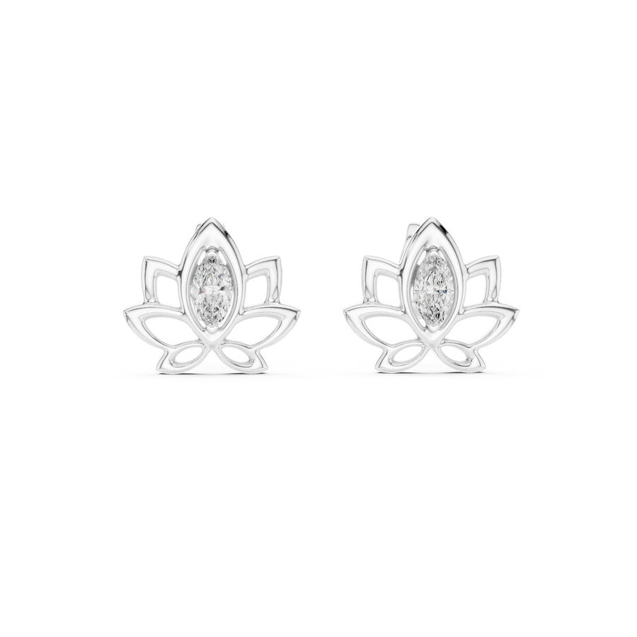 Lysavienne Marquise Floral Diamond Earrings