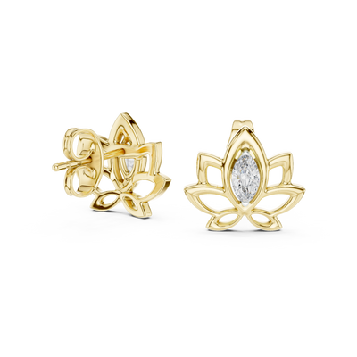 Lysavienne Marquise Floral Diamond Earrings