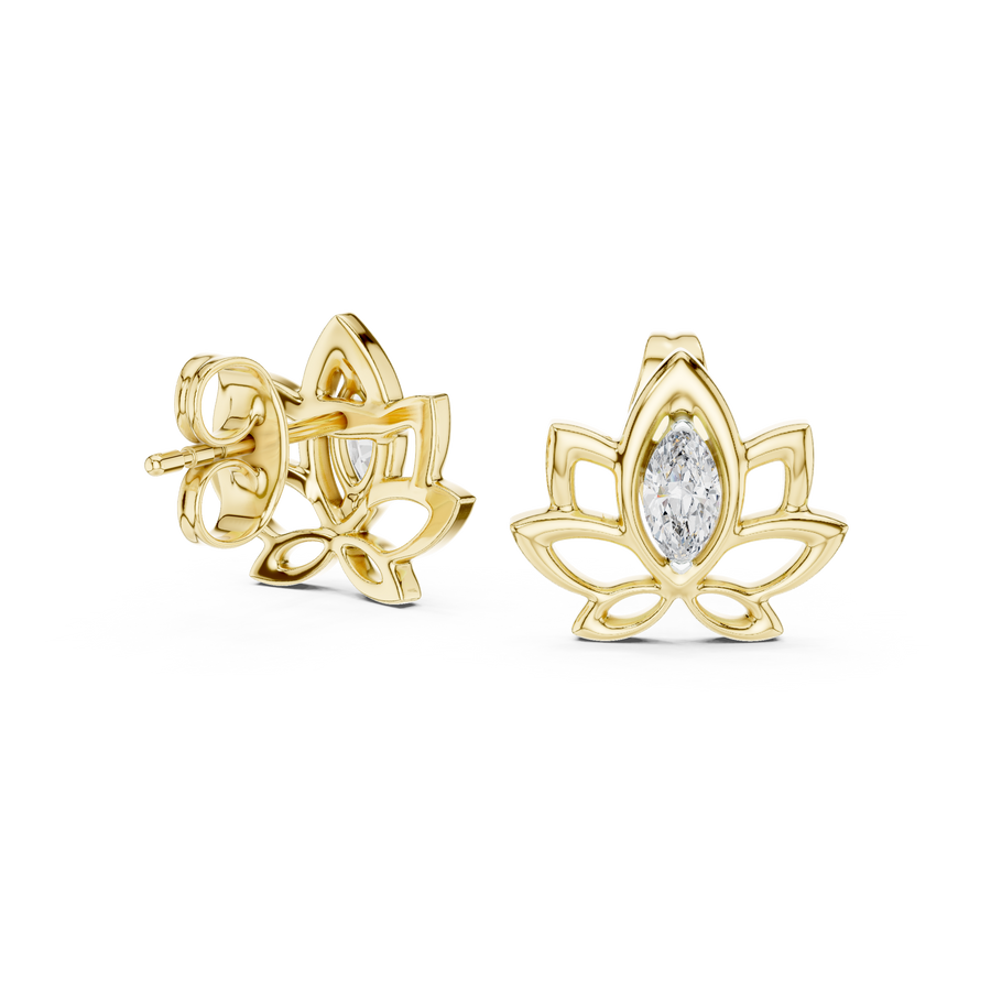 Lysavienne Marquise Floral Diamond Earrings