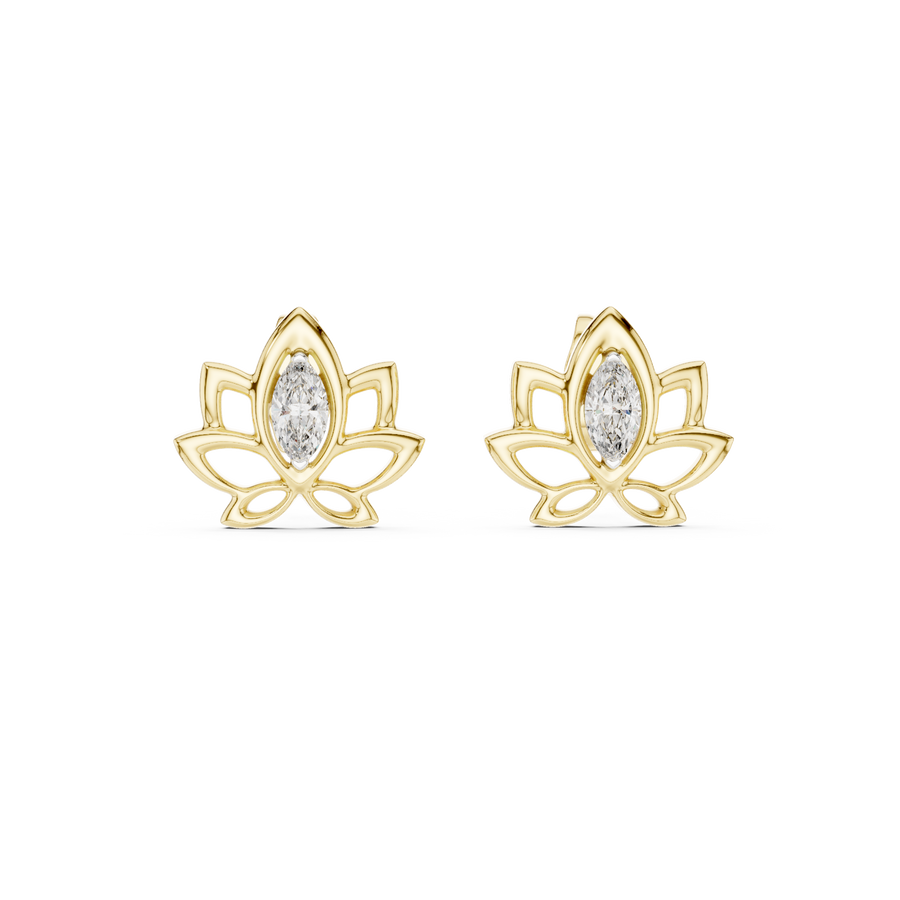 Lysavienne Marquise Floral Diamond Earrings