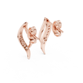 Averielle Curved Leaf Pavé  Diamond Earrings