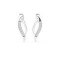 Averielle Curved Leaf Pavé  Diamond Earrings