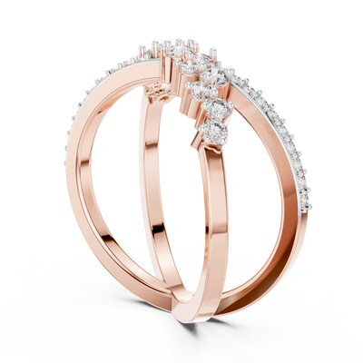 Cyravienne Crossover Cluster Diamond Ring