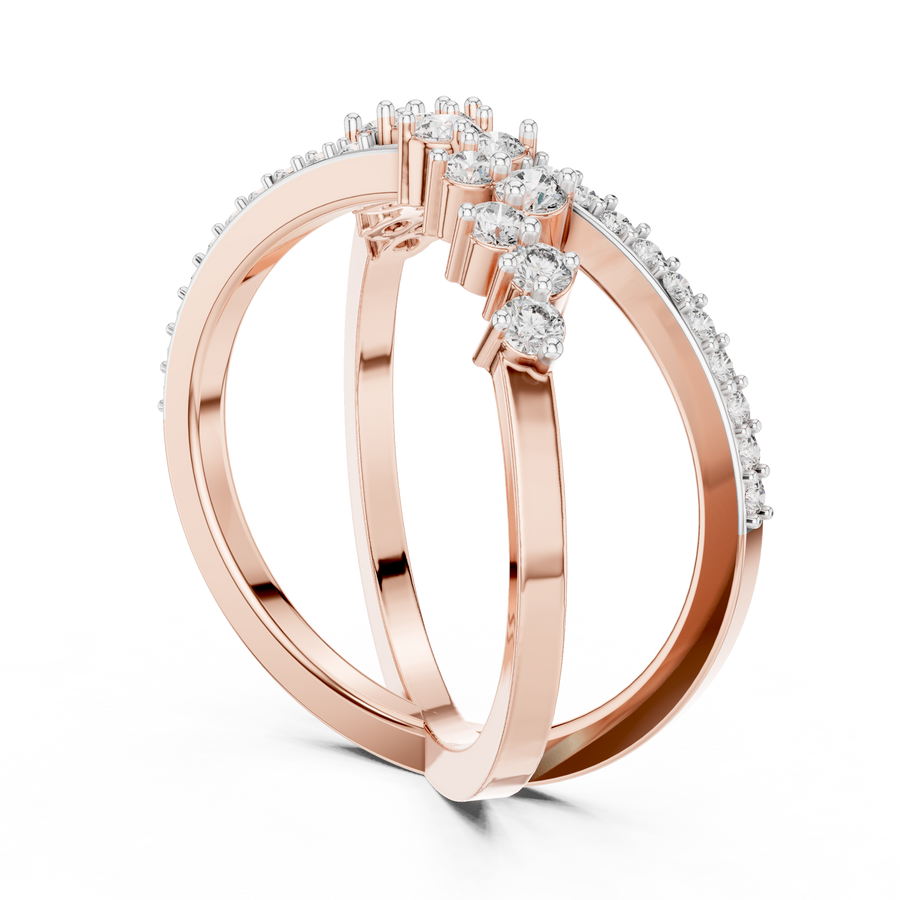 Cyravienne Crossover Cluster Diamond Ring