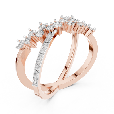 Cyravienne Crossover Cluster Diamond Ring