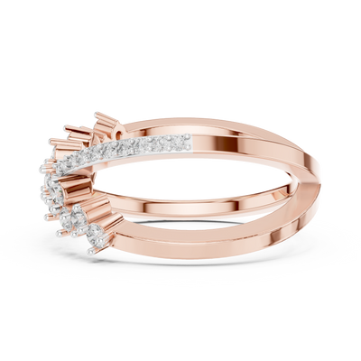 Cyravienne Crossover Cluster Diamond Ring