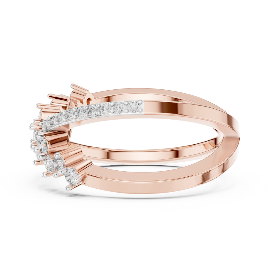 Cyravienne Crossover Cluster Diamond Ring