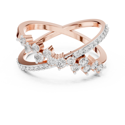 Cyravienne Crossover Cluster Diamond Ring