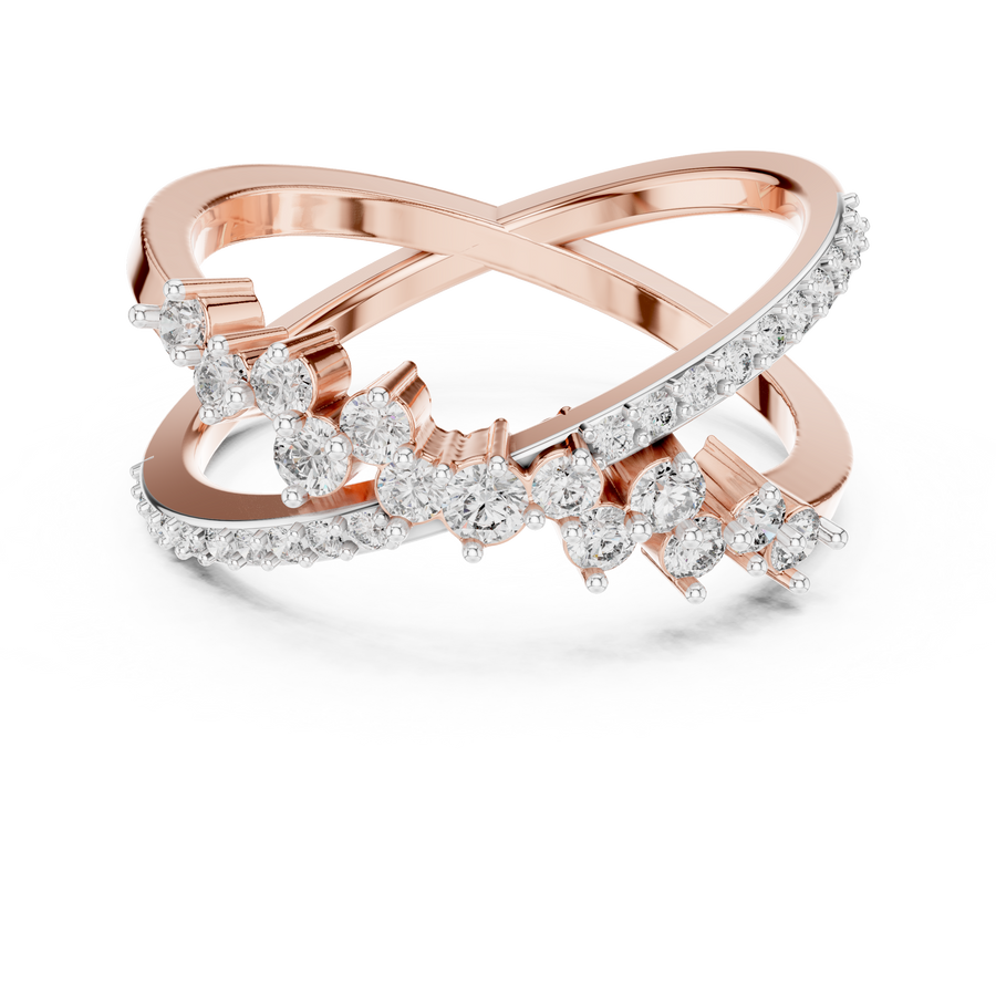 Cyravienne Crossover Cluster Diamond Ring