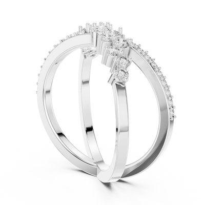 Cyravienne Crossover Cluster Diamond Ring