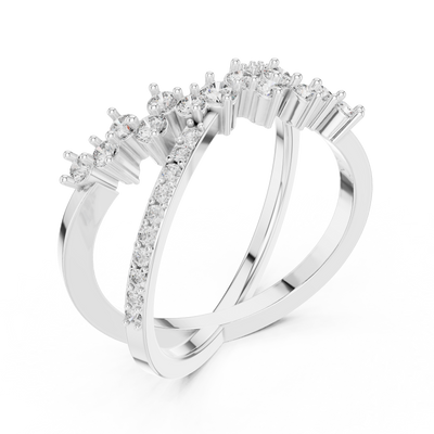 Cyravienne Crossover Cluster Diamond Ring