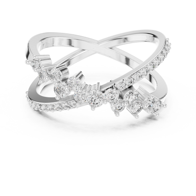 Cyravienne Crossover Cluster Diamond Ring