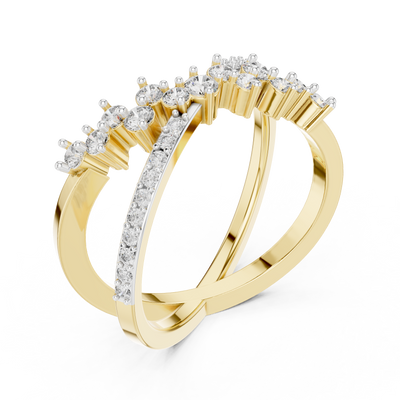 Cyravienne Crossover Cluster Diamond Ring