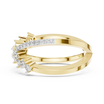 Cyravienne Crossover Cluster Diamond Ring