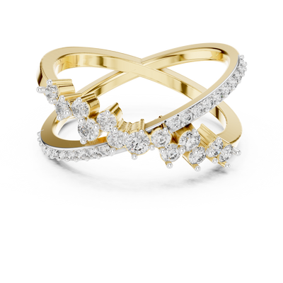 Cyravienne Crossover Cluster Diamond Ring