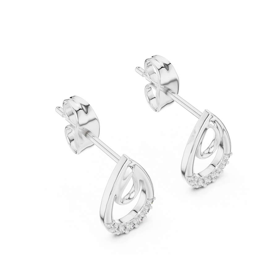 Aurevienne Teardrop Pavé  Diamond Earrings