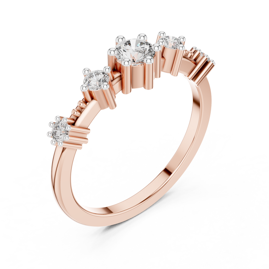 Virellienne Triple-Stone Cluster Diamond Ring