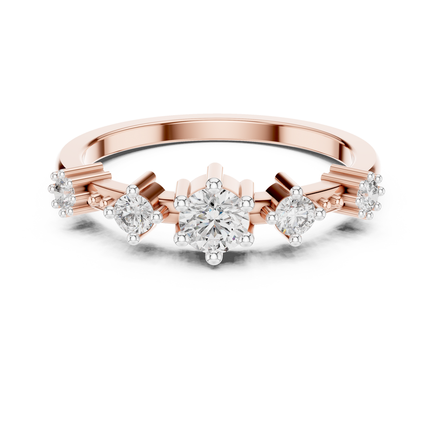 Virellienne Triple-Stone Cluster Diamond Ring