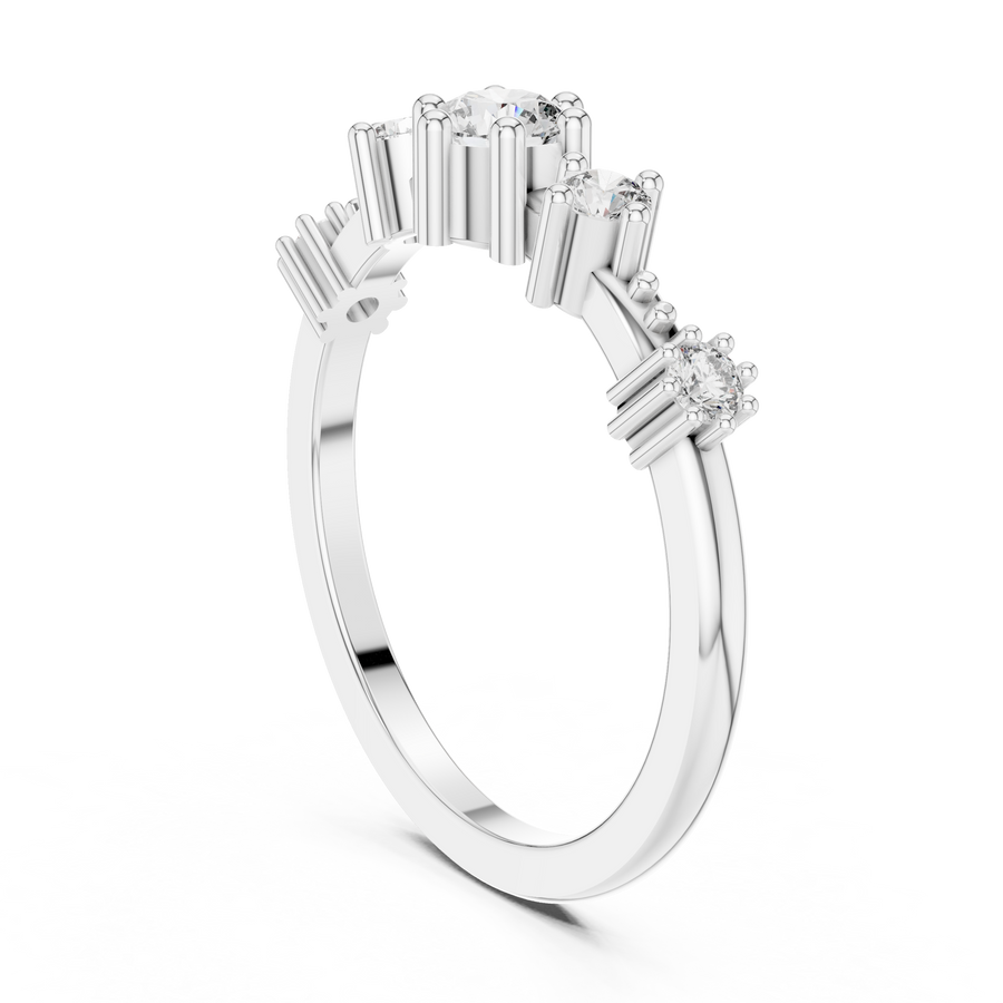 Virellienne Triple-Stone Cluster Diamond Ring