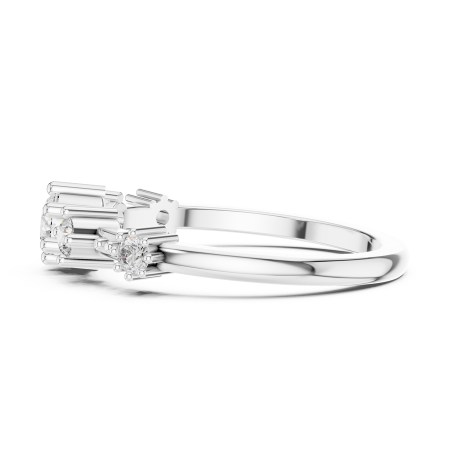 Virellienne Triple-Stone Cluster Diamond Ring