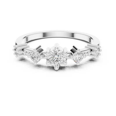 Virellienne Triple-Stone Cluster Diamond Ring
