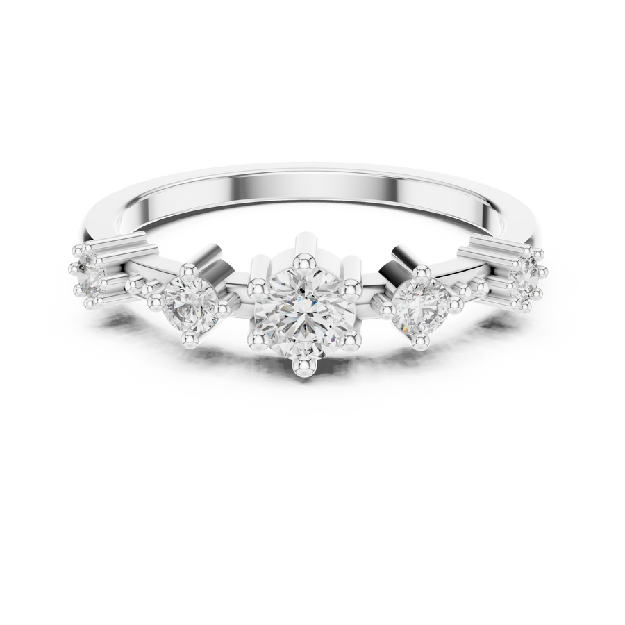 Virellienne Triple-Stone Cluster Diamond Ring