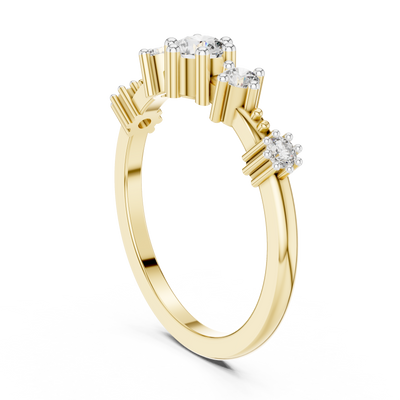 Virellienne Triple-Stone Cluster Diamond Ring