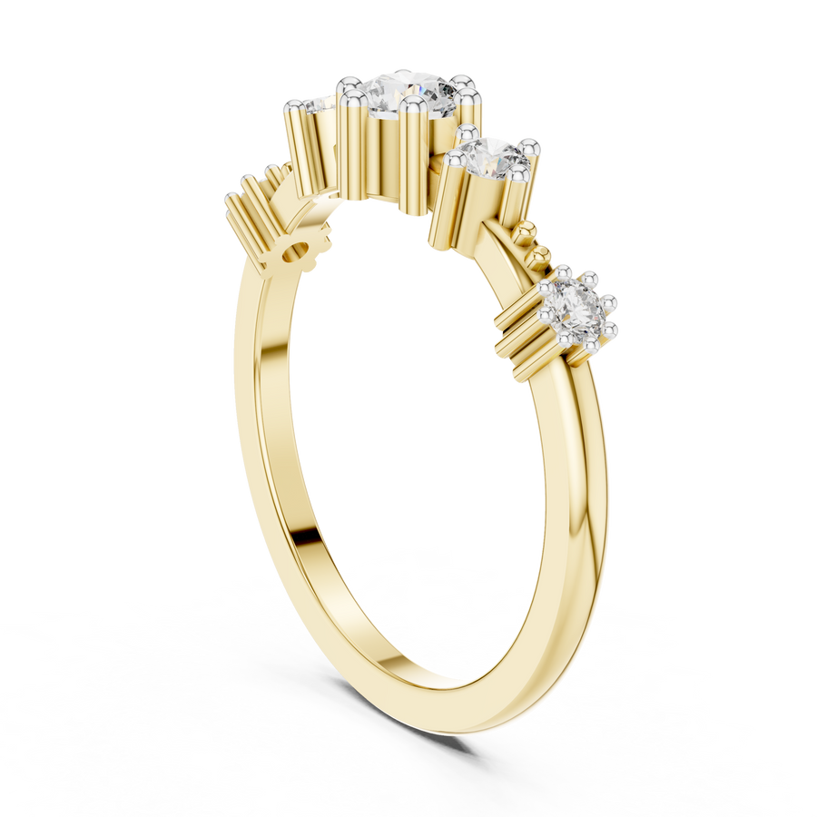 Virellienne Triple-Stone Cluster Diamond Ring