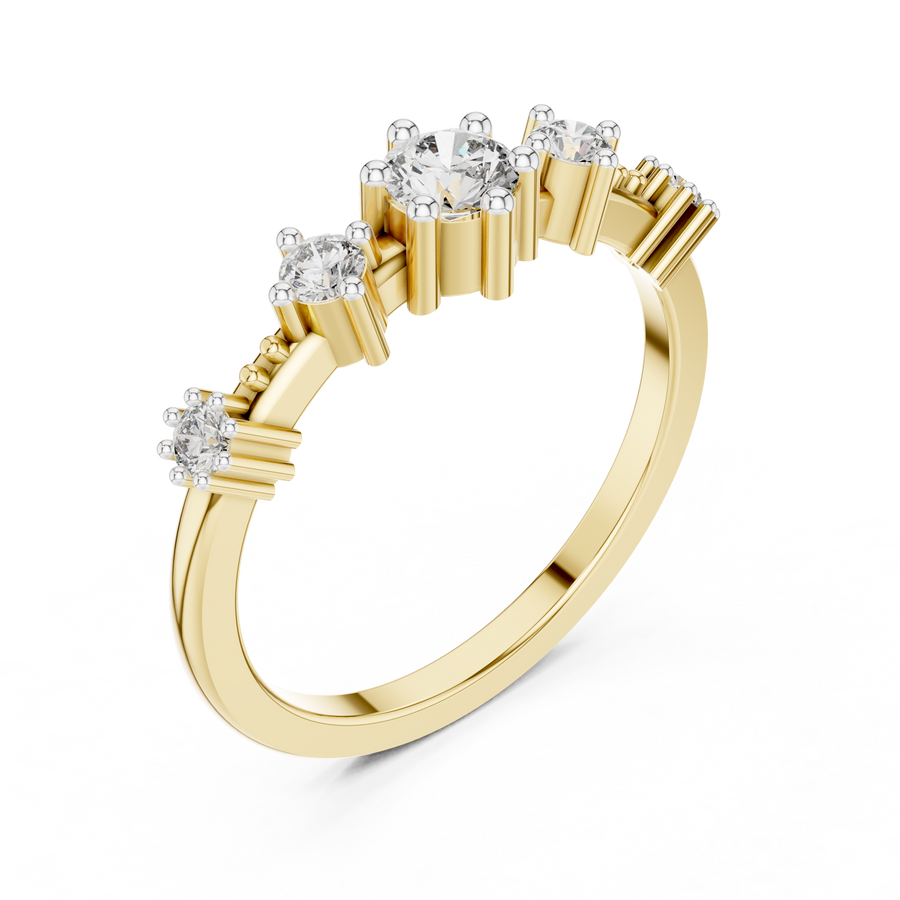 Virellienne Triple-Stone Cluster Diamond Ring