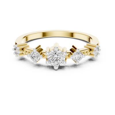 Virellienne Triple-Stone Cluster Diamond Ring