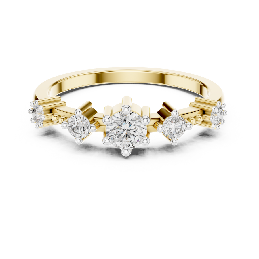 Virellienne Triple-Stone Cluster Diamond Ring