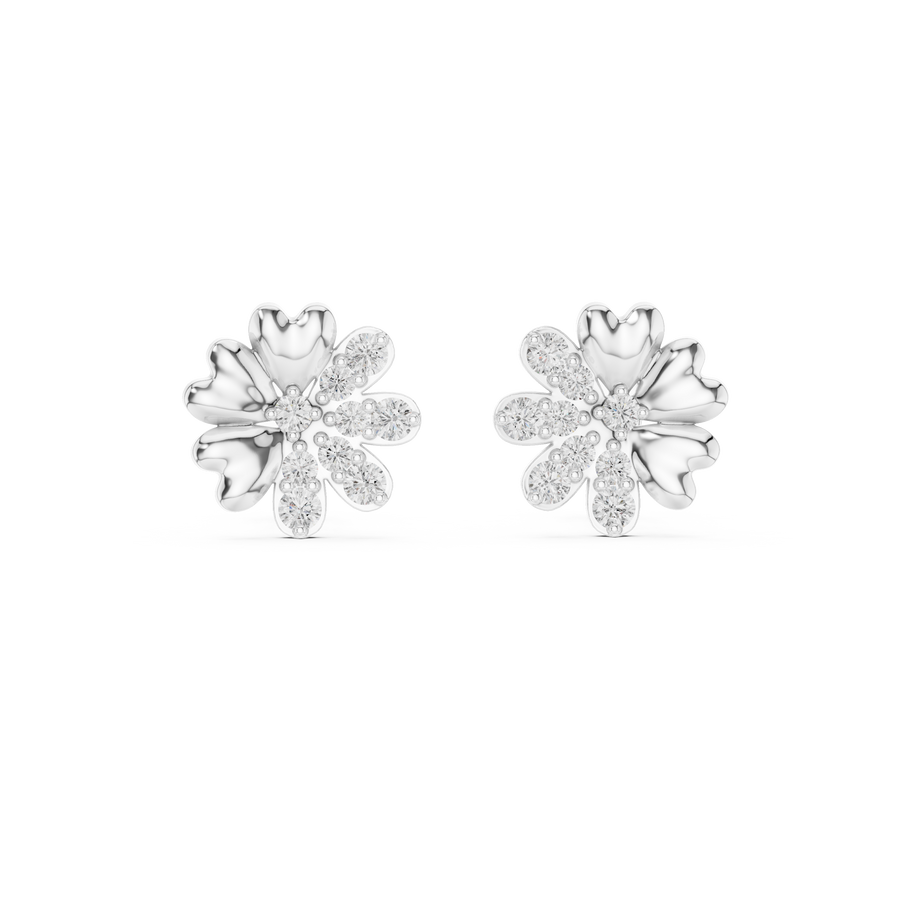 Lysavienne Floral Burst Diamond Earrings