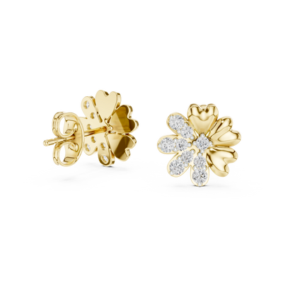 Lysavienne Floral Burst Diamond Earrings