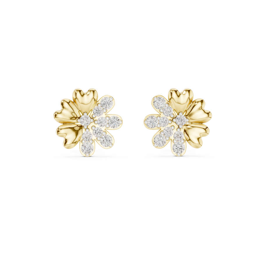 Lysavienne Floral Burst Diamond Earrings