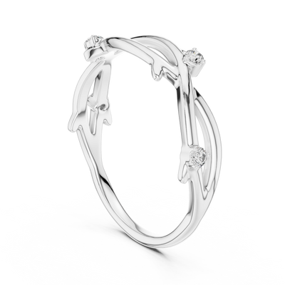 Seravienne Twisted Crossover  Diamond Ring