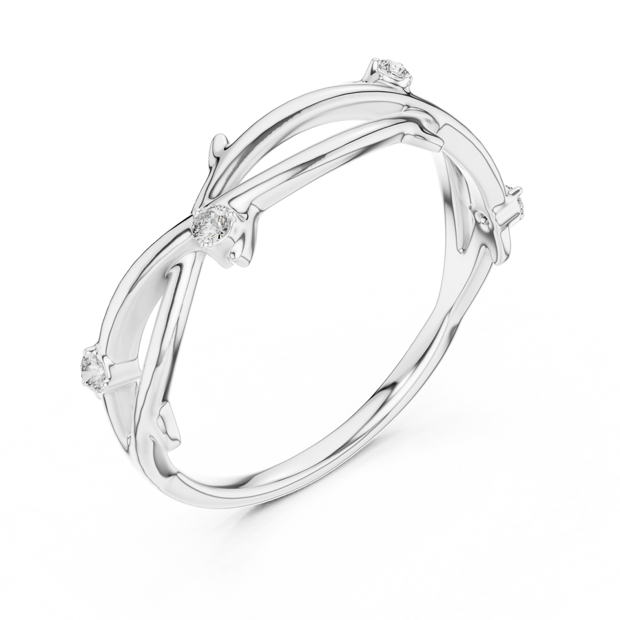 Seravienne Twisted Crossover  Diamond Ring