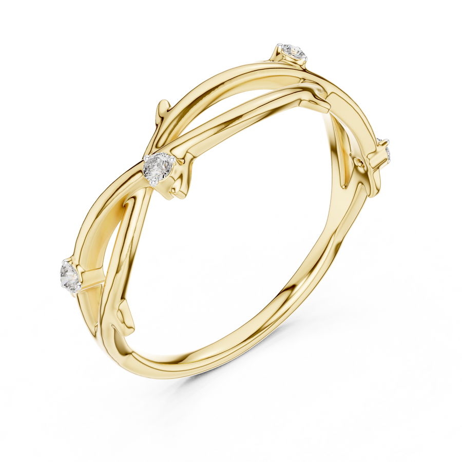 Seravienne Twisted Crossover  Diamond Ring