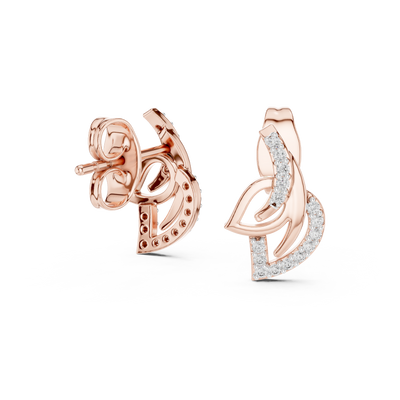 Lysavienne Curved Arc Diamond Earrings