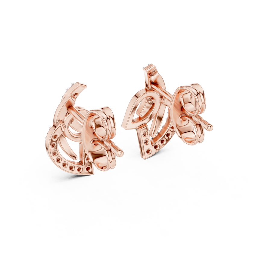 Lysavienne Curved Arc Diamond Earrings