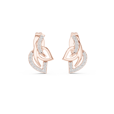Lysavienne Curved Arc Diamond Earrings