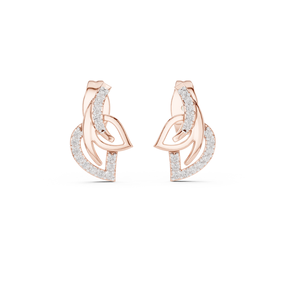 Lysavienne Curved Arc Diamond Earrings