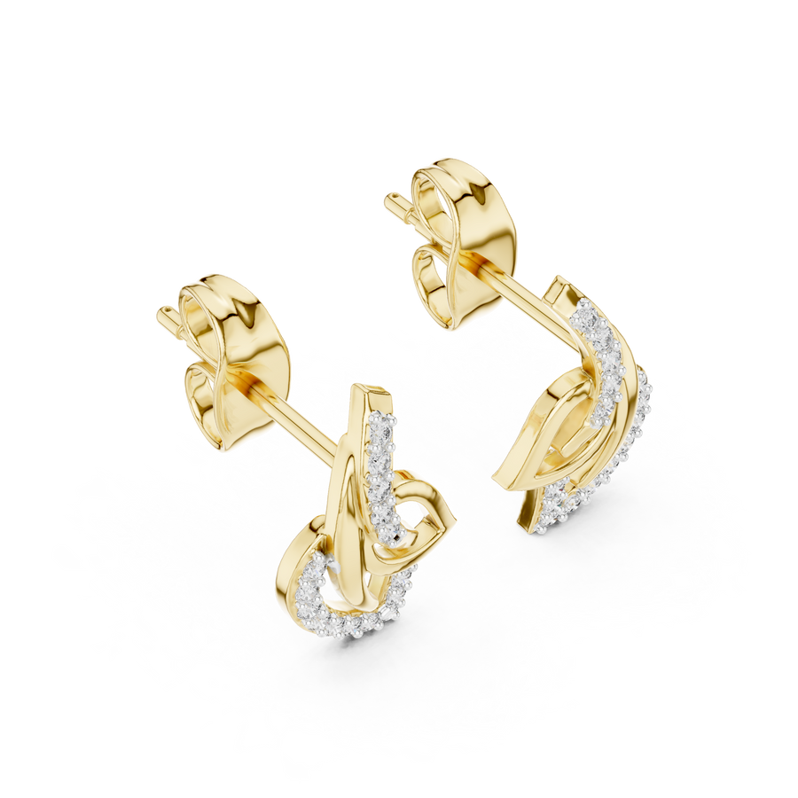 Lysavienne Curved Arc Diamond Earrings