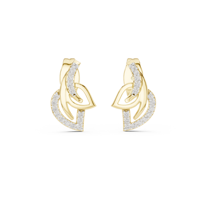 Lysavienne Curved Arc Diamond Earrings