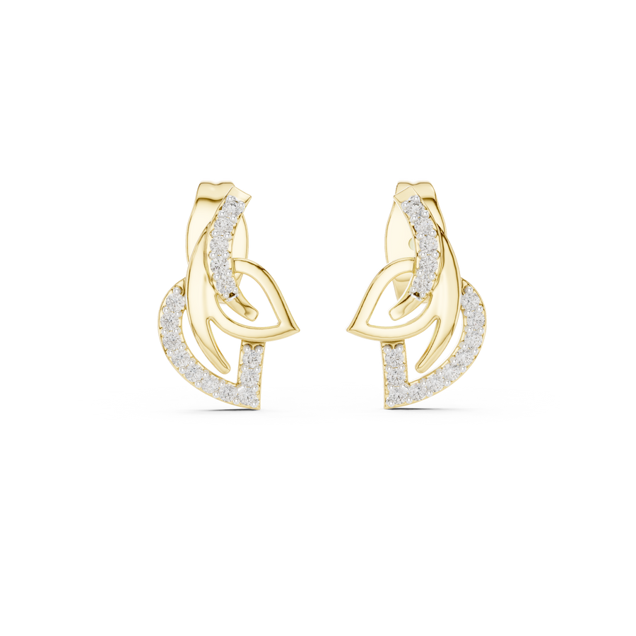 Lysavienne Curved Arc Diamond Earrings