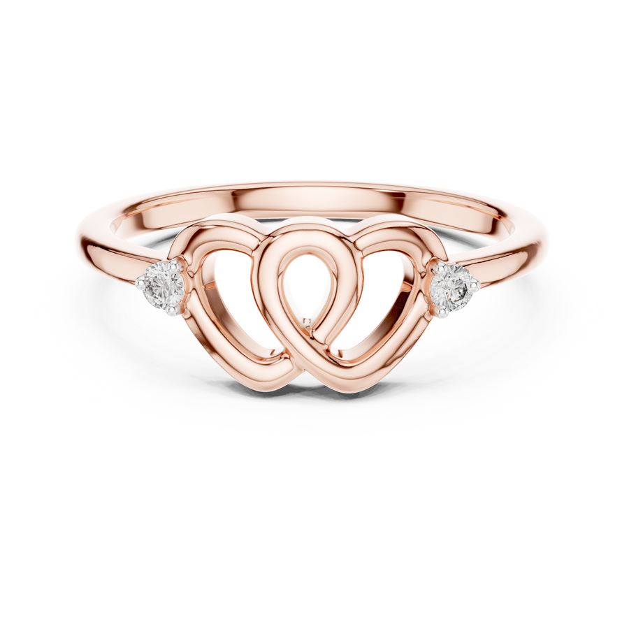 Calavienne Intertwined Heart Diamond Ring